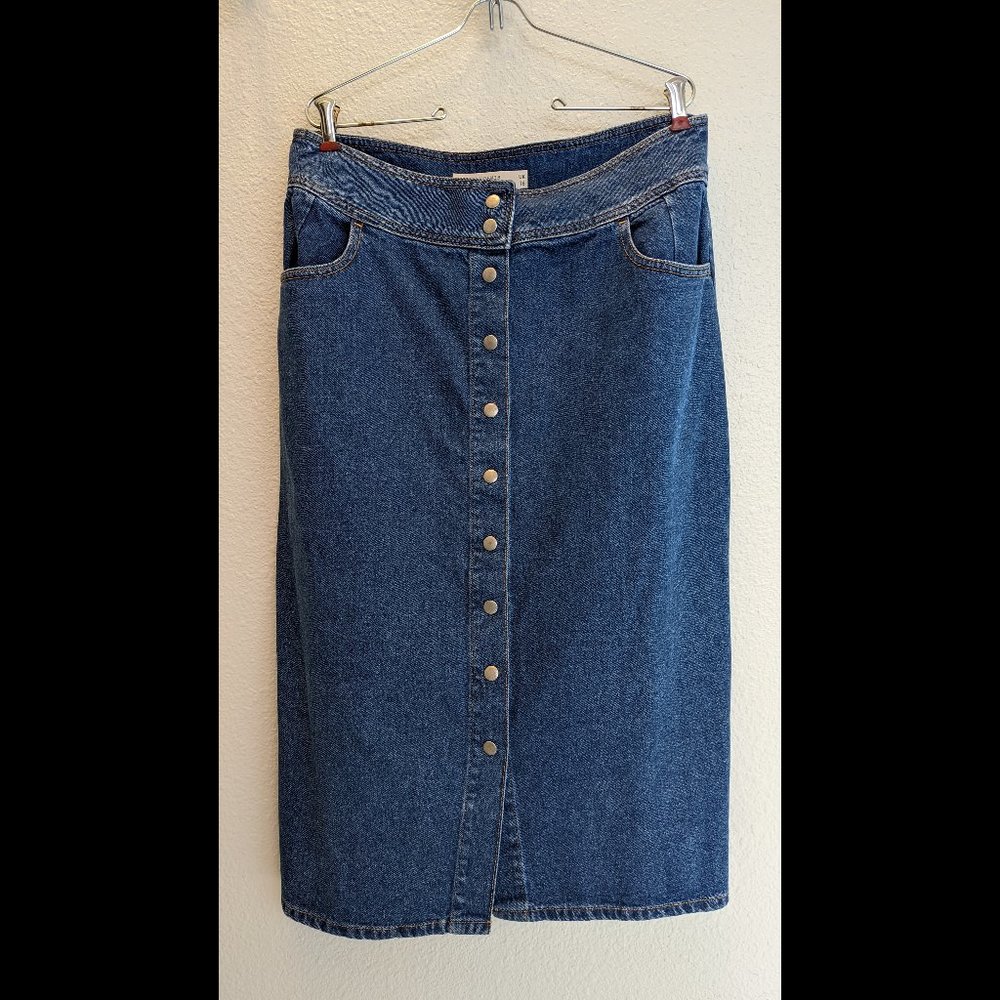 Petite denim Midi Skirt